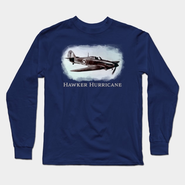 Hawker Hurricane - WW2 fighter plane - vintage warbird Long Sleeve T-Shirt by jdunster